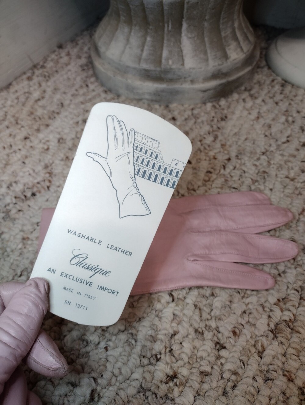 Vintage Classique Washable Pink Leather Gloves Made In Italy - Picture 3 of 8